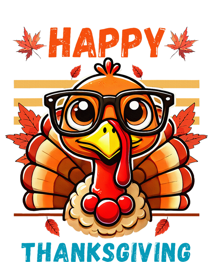 Happy Thanksgiving Funny Turkey Cartoon Turkey With Glasses T-Shirt