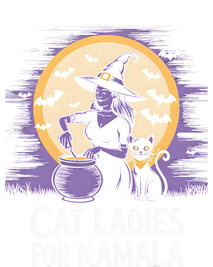 Cat Ladies For Kamala Harris 2024 Witches Harris Halloween Bumper Sticker