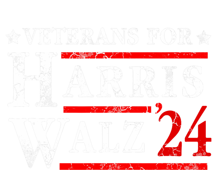 Veterans For Harris Walz 2024 Election Striped Beanie with Solid Band