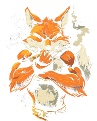 Fox Mean Muscular Fox Smoking Fox Cigar Fox Canvas