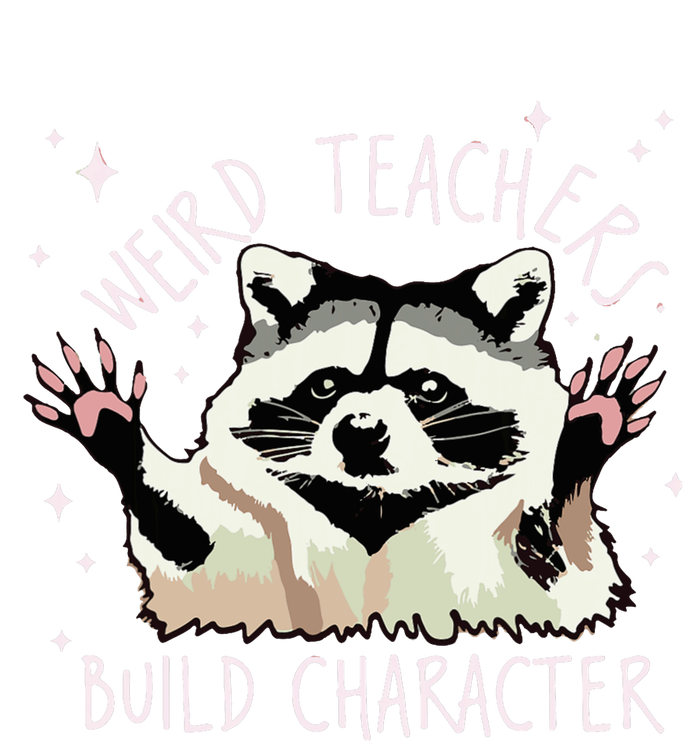 Weird Teachers Build Character Raccoon Teacher Appreciation Pom Pom 12in Knit Beanie