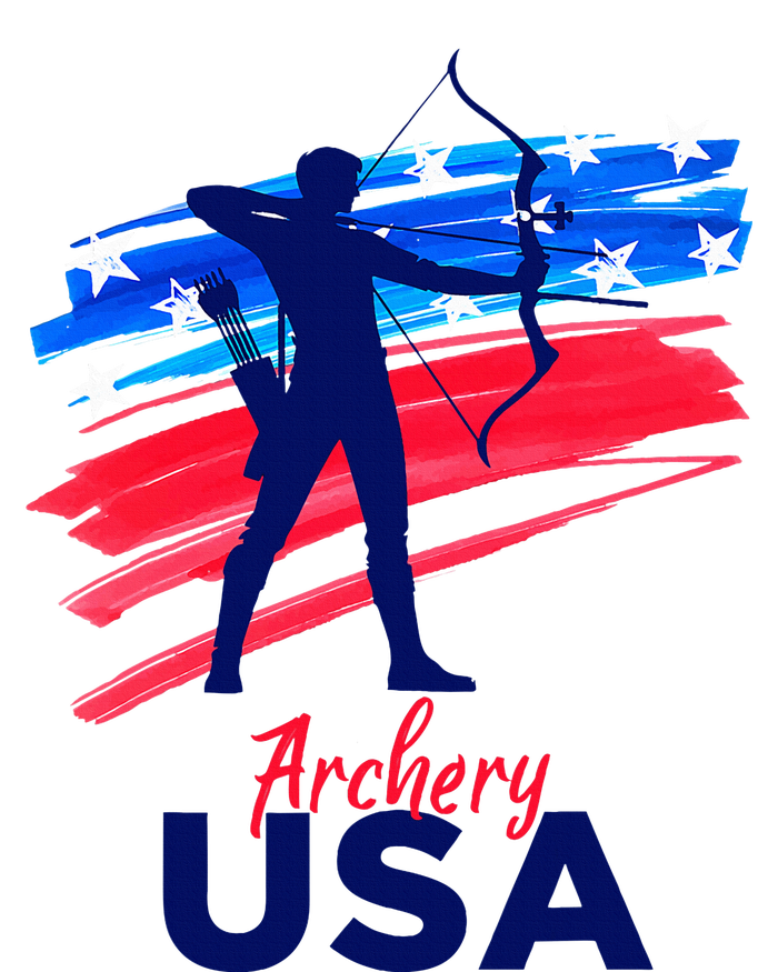 Archery Sport Archer Support Team Flag Usa American T-Shirt