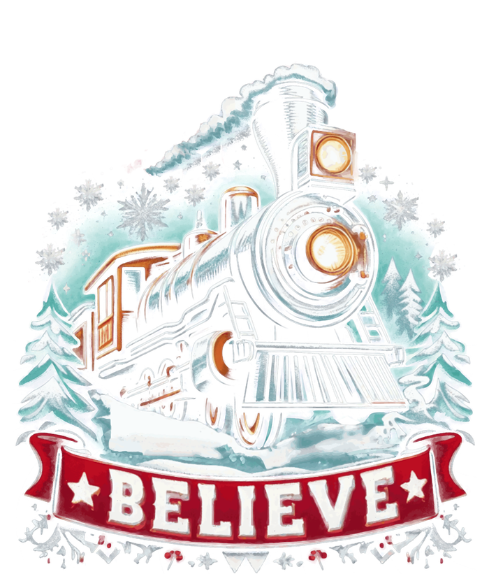 All Aboard North Pole Xmas Santa Long Sleeve V-Neck T-Shirt