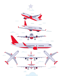 Airplane Christmas Tree Pilot Merry Christmas Xmas Tree Sweatshirt