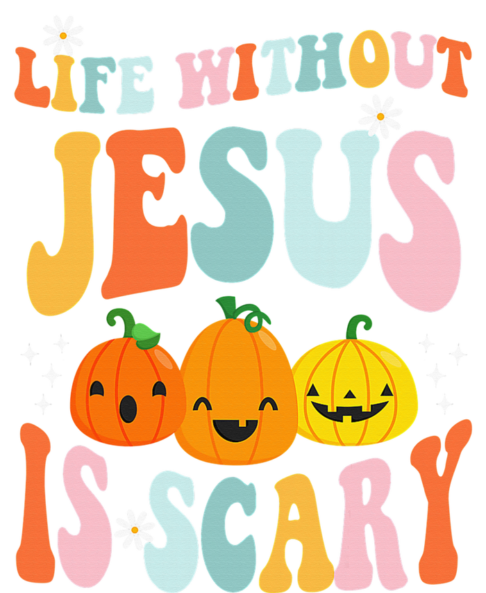 Life Without Jesus Is Scary Fun Halloween Pumpkin Christian Catholic Yupoong Adult 5-Panel Trucker Hat