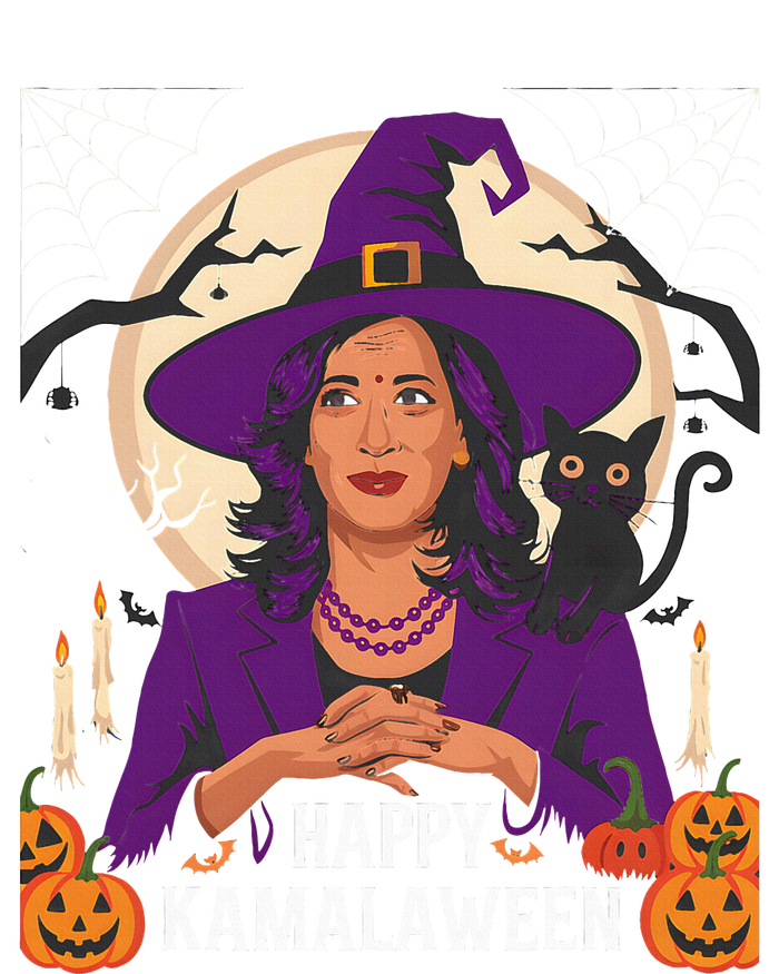 Happy Kamalaween Funny Halloween Kamala Harris Witchy Cat T-Shirt