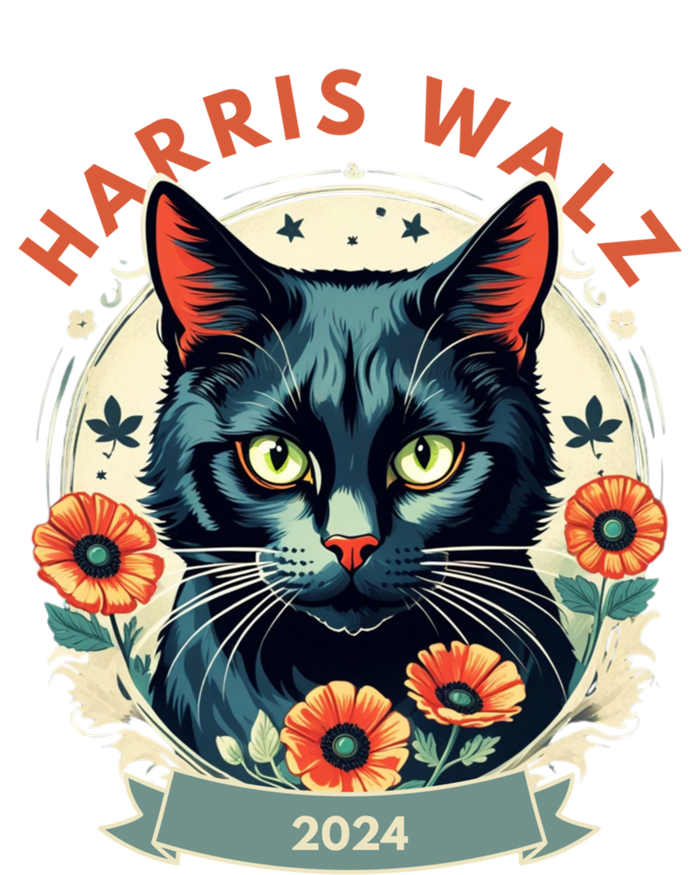 Less Cat Lady Kamala Flower Harris For President 2024 Cute Gift Coaster