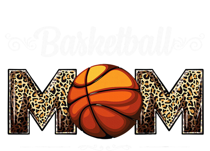 Basketball Mom Leopard Funny Ball Mom MotherS Day Mommy Women's T-Shirt