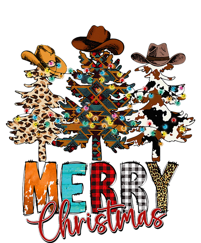 Merry Christmas Trees Western Cowboy Buffalo Plaid Leopard Sweatshirt