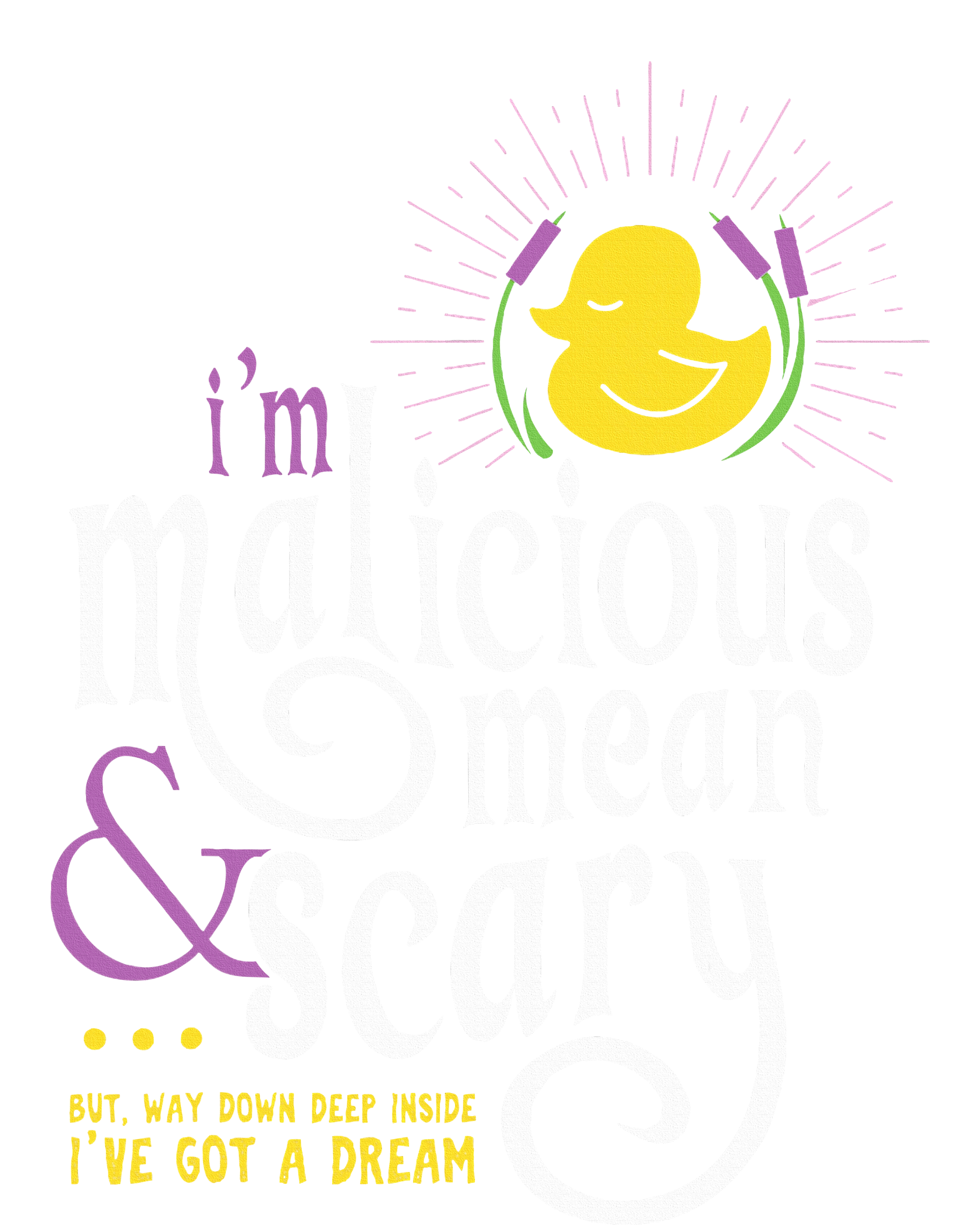 The Snuggly Duckling Malicious Mean & Scary V-Neck T-Shirt