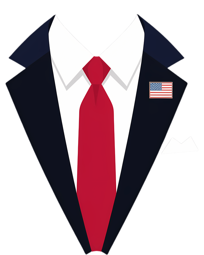 Usa President Trump Suit Easy Halloween Costume Long Sleeve T-Shirt