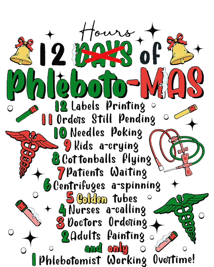 Lab Tech Phlebotomist Christmas Phlebotomy Tech Blood Tube T-Shirt