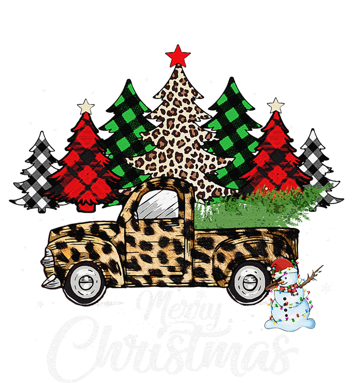 Merry Christmas Leopard Truck Buffalo Plaid Xmas Trees Party Women's Pullover Hoodie