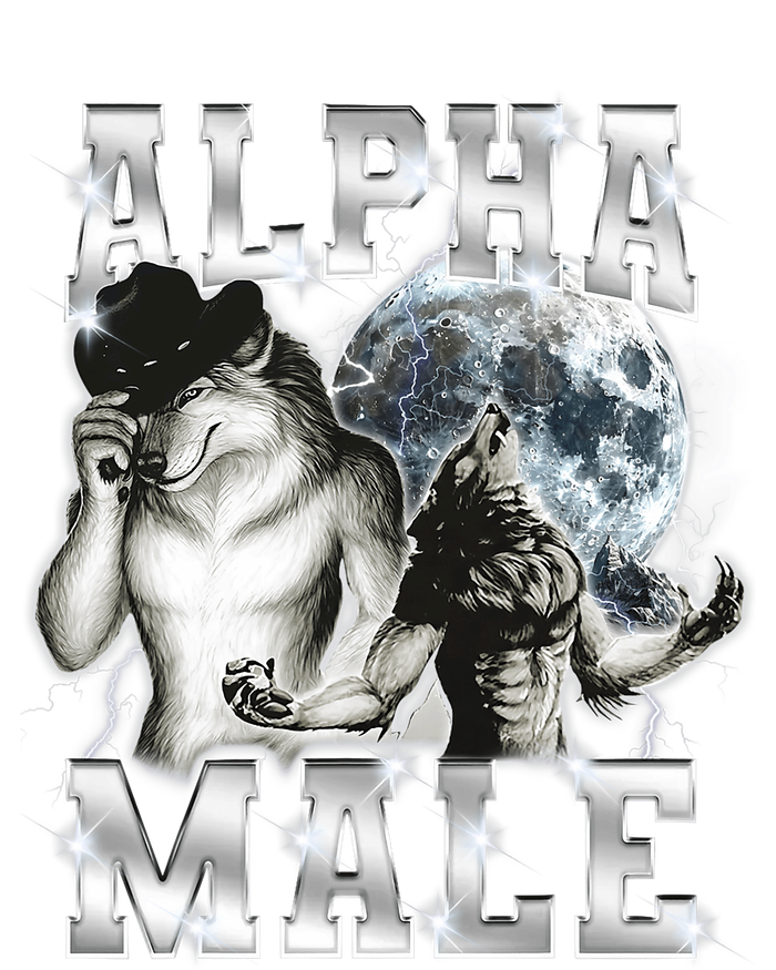 Alpha Male Wolf Meme Ironic Brainrot T-Shirt