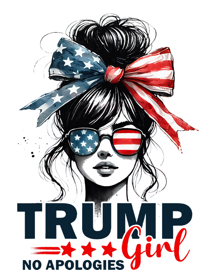 Trump Girl No Apologies Messy Bun Sunglasses Trump 2024 Large Microfiber Waffle Golf Towel