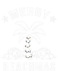 Merry Beachmas Palm Tree Beach Christmas Cropped Pullover Crew