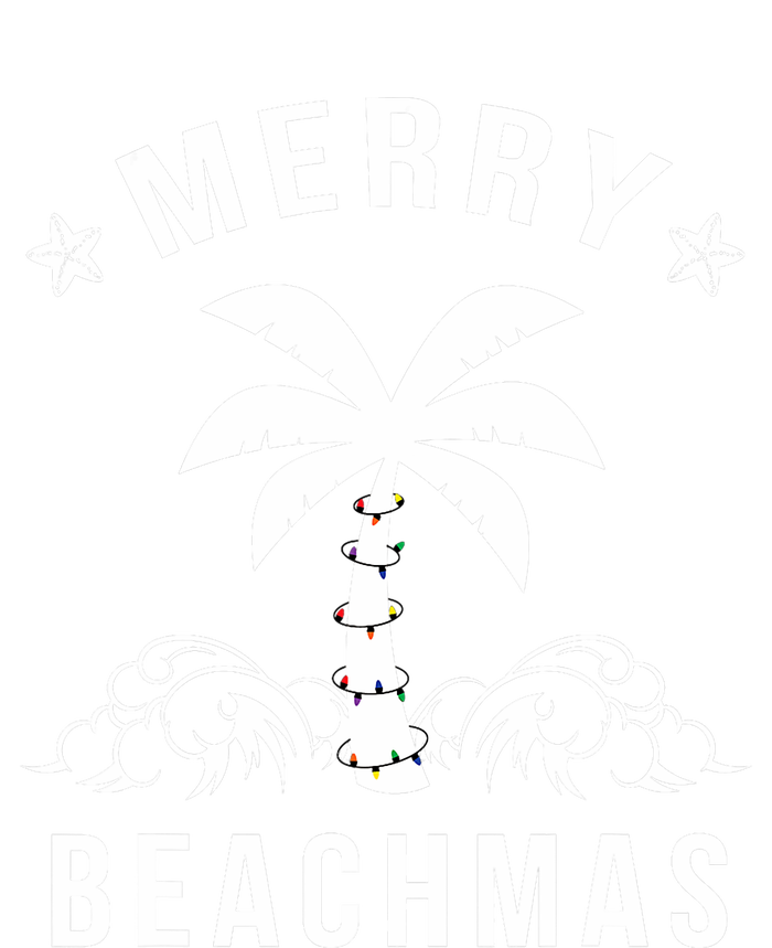 Merry Beachmas Palm Tree Beach Christmas Cropped Pullover Crew