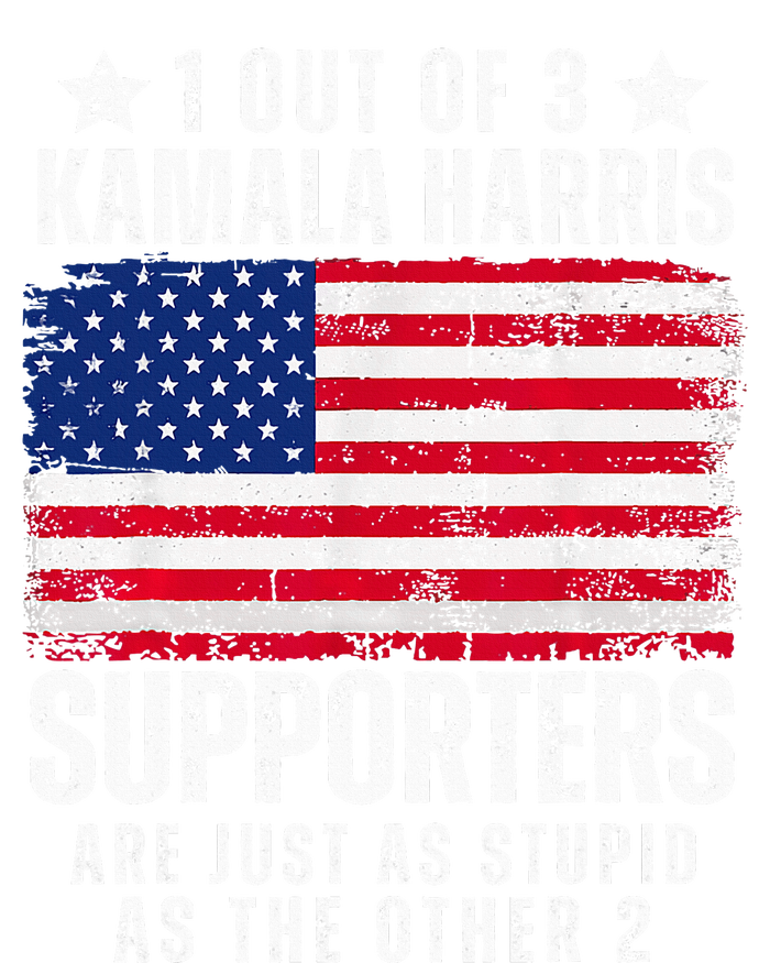 Funny Anti Kamala Harris Stupid Joke American Flag Usa Humor Women's Racerback Cropped Tank