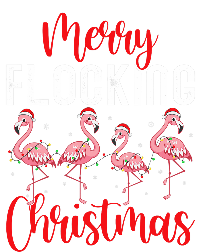 Christmas Merry Flocking Christmas Flamingo Womens California Wash Sweatshirt