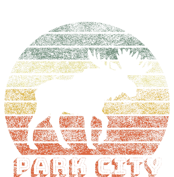 Park City Utah Moose Retro Sunset Nature Travel Women's V-Neck T-Shirt