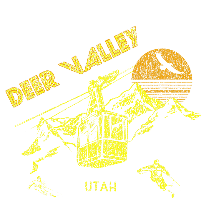 Deer Valley Utah Retro Skiing Women's Tri-Blend 3/4-Sleeve Raglan Shirt