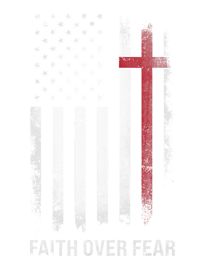 Christian Us Usa Flag American Christ Faith Over Fear Cross T-Shirt