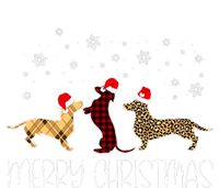 Dachshund Merry Christmas Cute Plaid Leopard Doxie Dog Xmas Coaster