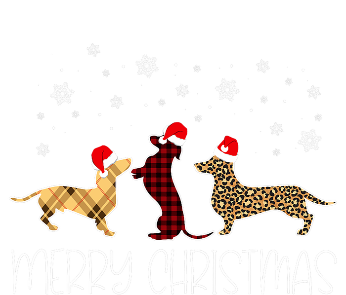 Dachshund Merry Christmas Cute Plaid Leopard Doxie Dog Xmas Coaster