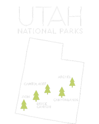 Utah National Park Map Zion Bryce Canyon Arches Canyonlands Women's Racerback Cropped Tank