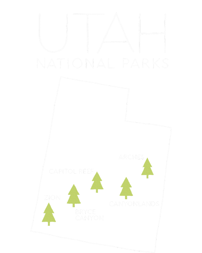 Utah National Park Map Zion Bryce Canyon Arches Canyonlands Women's Racerback Cropped Tank