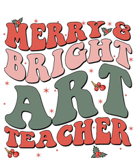 Funny Christmas Groovy Merry And Bright Art Teacher Costume T-Shirt