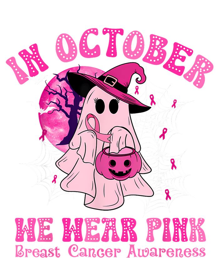 In October We Wear Ghost Witch Breast Cancer Awareness T-Shirt