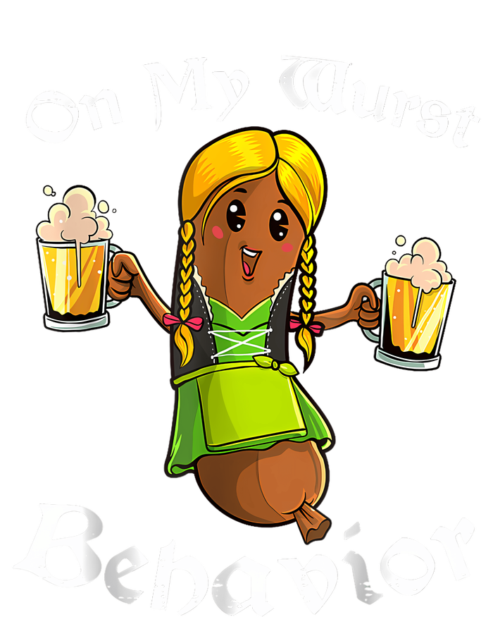 On My Wurst Behavior Funny Bratwurst German Oktoberfest 7-Panel Snapback Hat