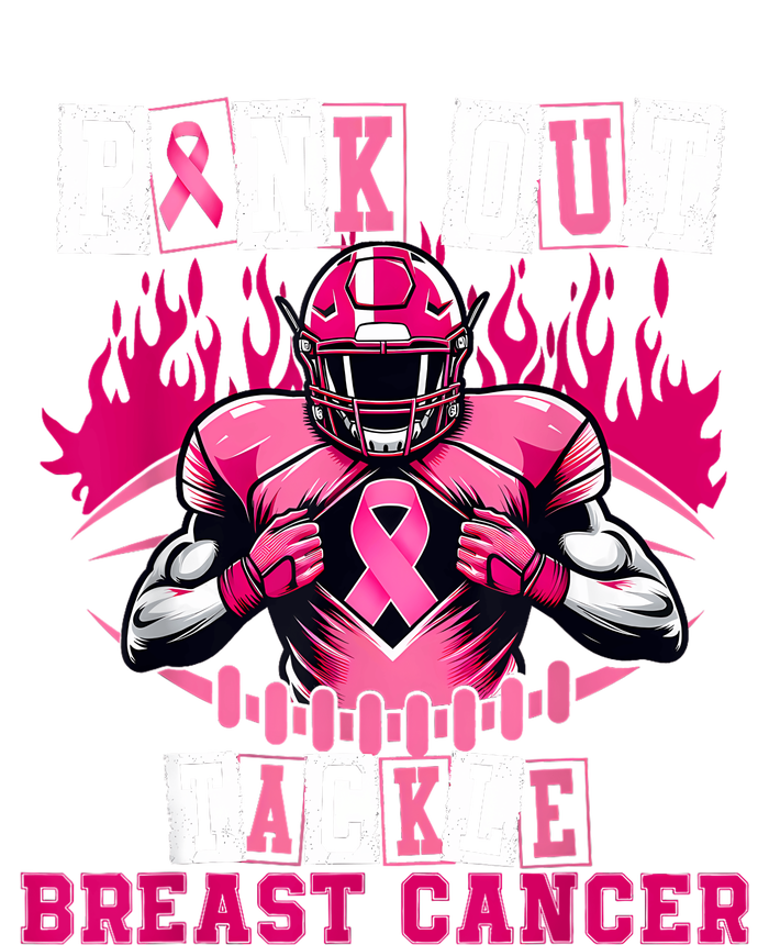 Out Tackle Breast Cancer Awareness Usa Football Mom V-Neck T-Shirt