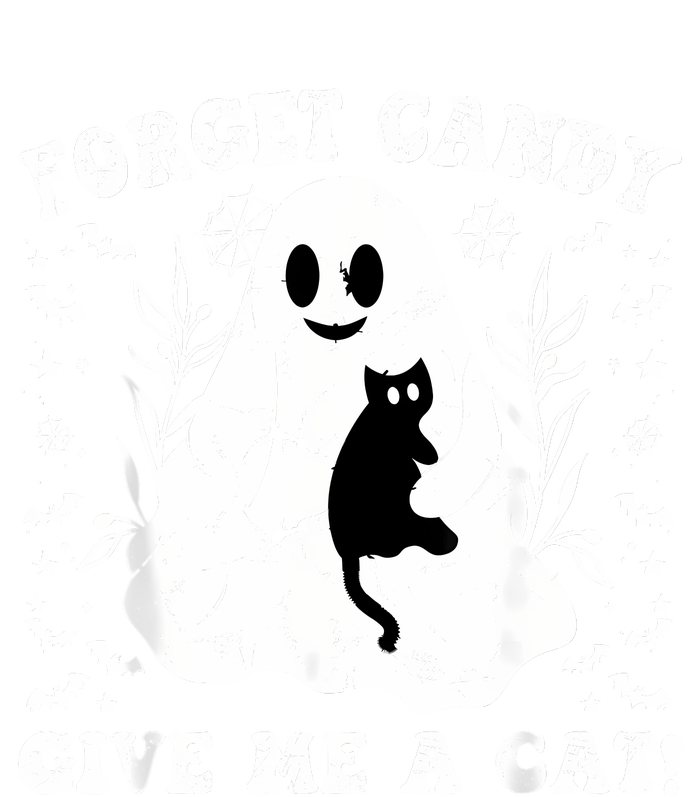 Funny Halloween Cat Ghost Forget Candy Give Me Cat Halloween Full-Length Apron With Pockets