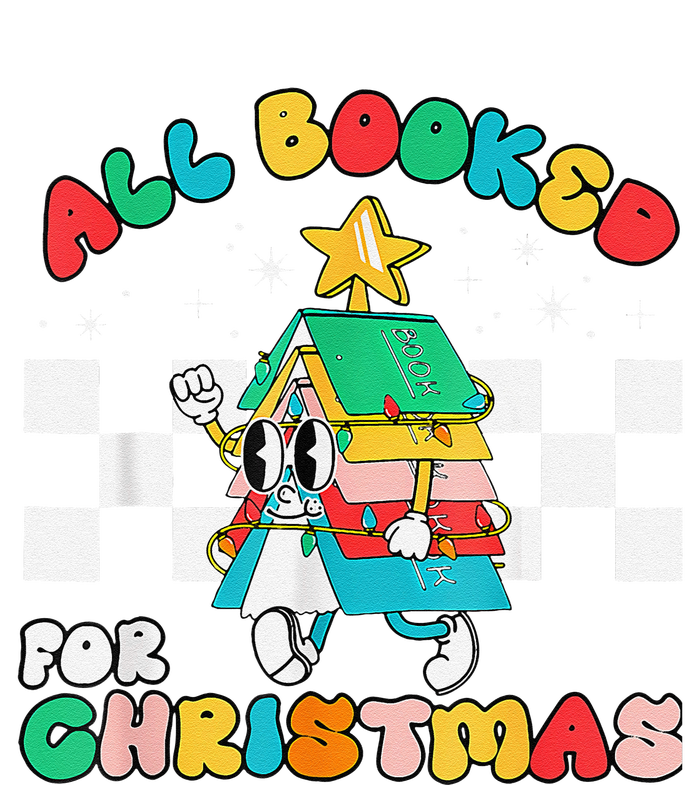 Retro All Booked For Christmas Book Christmas Tree Lights Poster