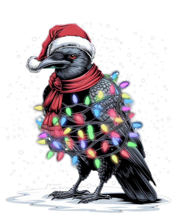 Funny Santa Hat Crow Crow Christmas Tree Lights T-Shirt