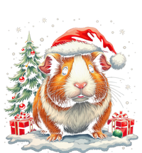 Cute Guinea Pig With Santa Hat And Snow Holiday Christmas T-Shirt