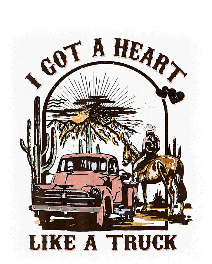 Western Sunset Cowgirl I Got A Heart Like A Truck Women's Racerback Cropped Tank