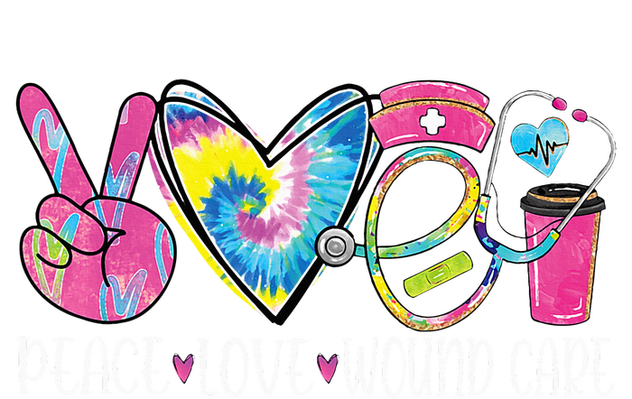 Peace Love Wound Care Nurse Nursing Heart Stethoscope T-Shirt