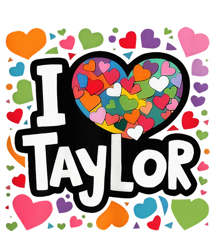 Colorful Heart My Name Is Taylor First Name Valucap Bio-Washed Visor