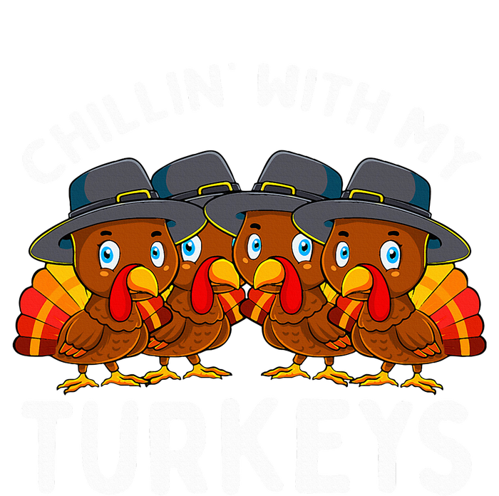 Chillin With My Turkeys Thanksgiving Family Youth Performance Sprint T-Shirt