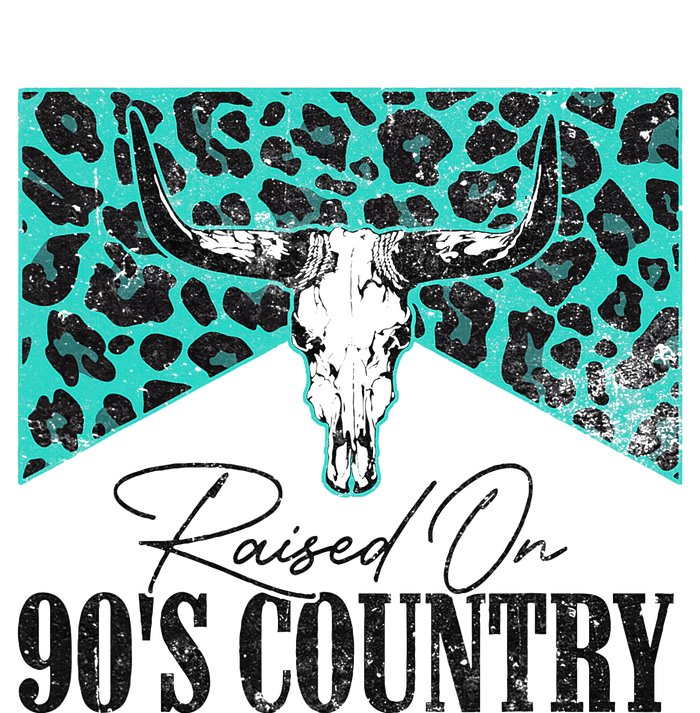 Vintage Leopard Bull Skull Raised On 90S Country Music Sustainable Bucket Hat