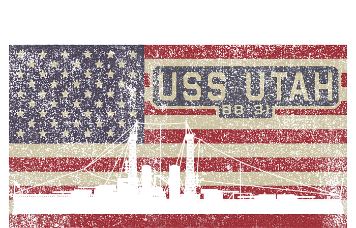 Uss Utah Bb31 Ww1 Battleship Usa American Flag Striped Beanie with Solid Band