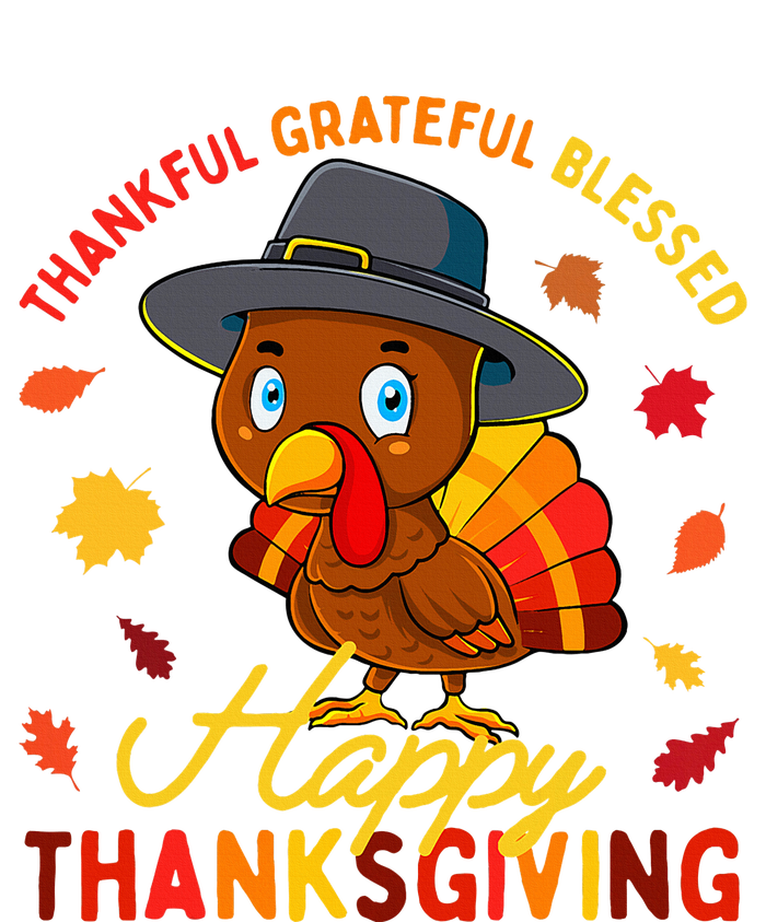 Thankful Grateful Blessed Thanksgiving Turkey T-Shirt