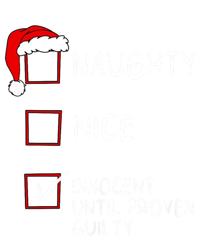 Naughty Nice Innocent Until Guilty Xmas Christmas Ladies Essential Flowy Tank