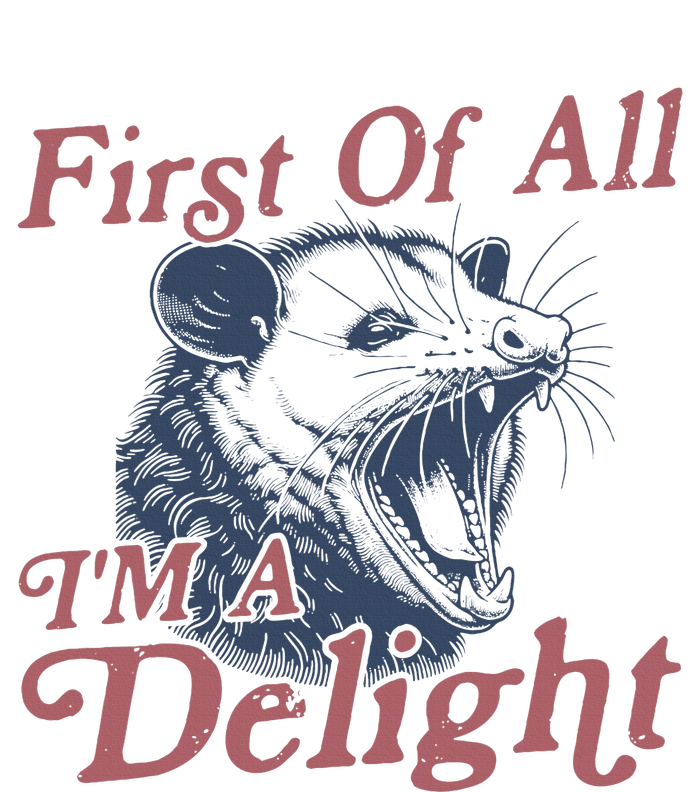 First Of All IM A Delight Sarcastic Angry Opossum Possum USA-Made Doggie Bandana