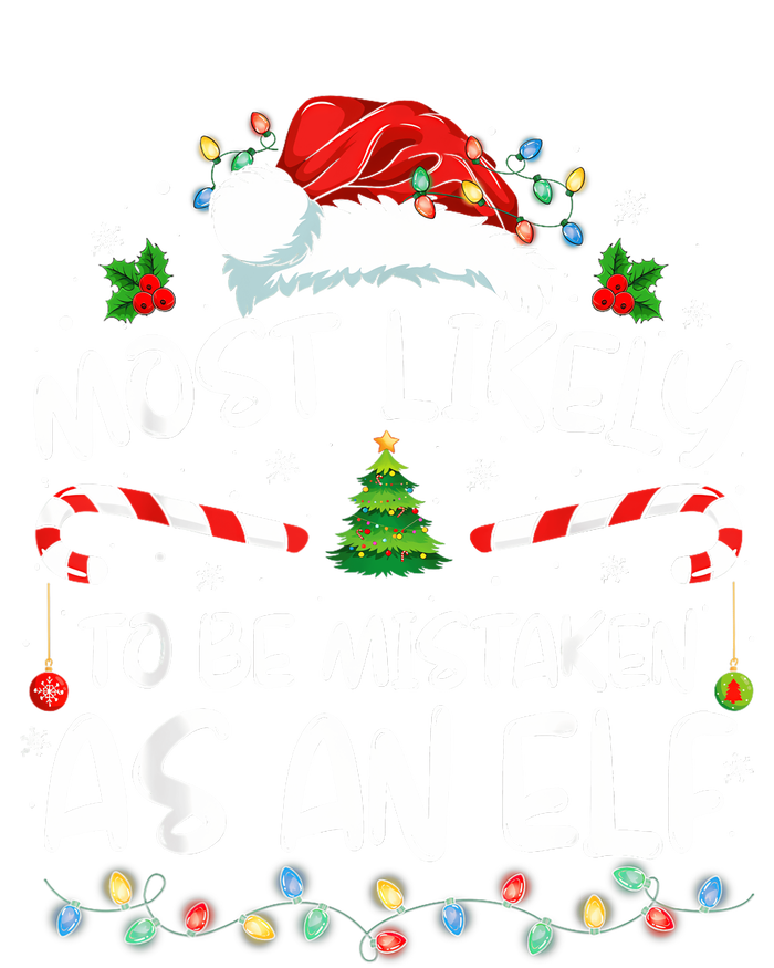 Most Likely To Be Mistaken As An Elf Funny Family Christmas Flat Bill Trucker Hat