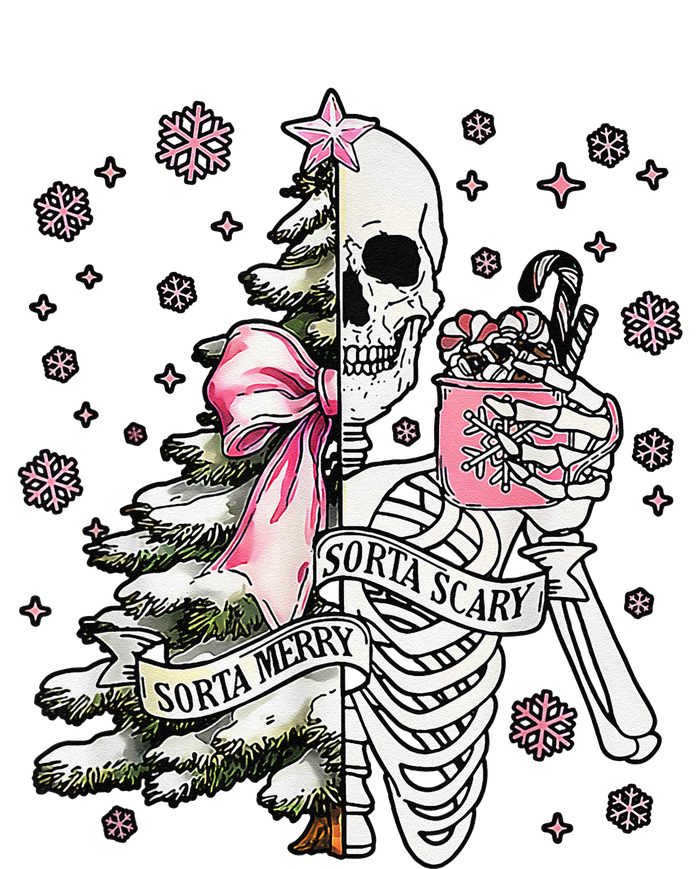 Funny Christmas Sorta Merry Sorta Scary Skeleton Xmas Tree Women's Strappy Tank