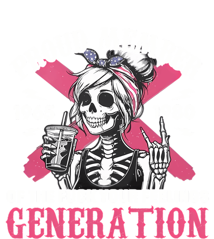 Gen X Proud Member Of The Fuck Your Feelings Skull Girl Kids Long Sleeve Shirt